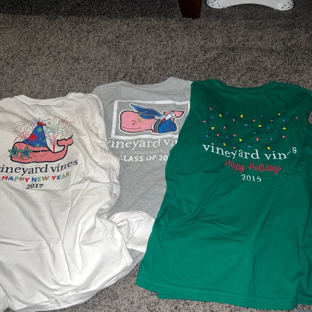 3 vineyard vines shirts. Size medium